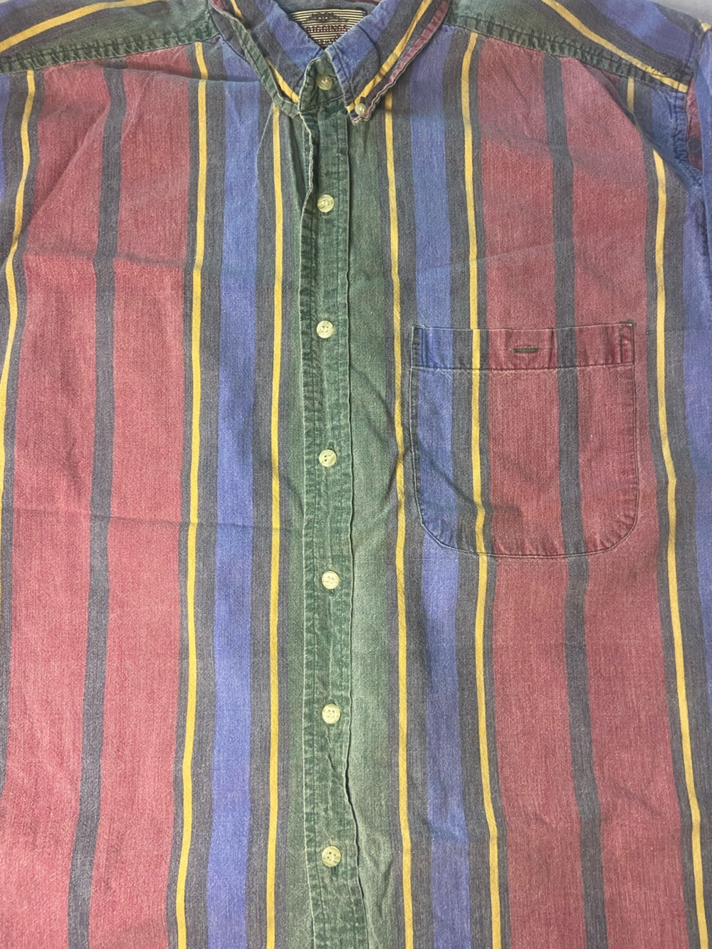 Men's Multicolor Striped Button-Up Shirt - Casual Long Sleeve - Picture 3 of 8
